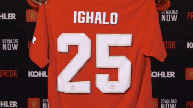Odion Ighalo pilih nomor punggung 25, yang dulu dimiliki eks kapten Manchester United, Antonio Valencia