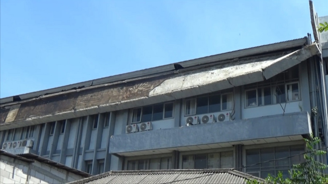 Kanopi Beton Gedung Balai Latihan Kerja Pemkot Jakarta Utara Ambruk