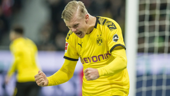 Dortmund vs PSG, Haaland langsung mengemas sembilan gol hanya dari lima kali penampilan yang membuatnya dinobatkan menjadi pemain terbaik Bundesliga bulan Janua