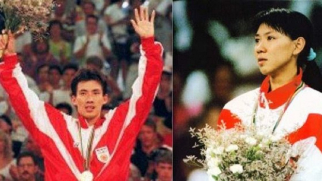 Alan Budikusuma dan Susy Susanti saat merebut medali emas Olimpiade Barcelona 1992