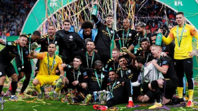 Manchester City Juara Piala Liga Inggris 3 Kali Beruntun, Guardiola: Ini Konsistensi (Foto: Reuters)