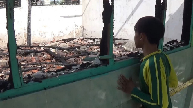 Sekolah Madrasah Aliyah Syarif Hidayatullah di Mojokerto Ludes Dilalap Api