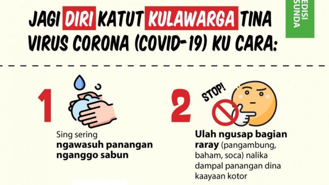 Poster Unik Imbauan Mencegah Penyebaran Virus Corona dengan Bahasa Daerah (Foto atau Poster Japeldi)