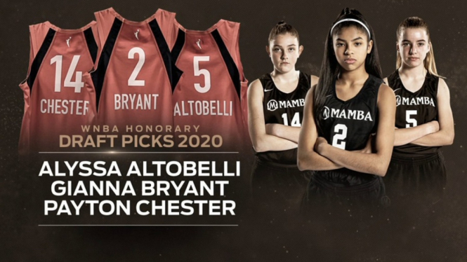 Putri Kobe Bryant, Gianna bersama Alyssa dan Payton mendapat penghormatan dalam WNBA draft sebagai pilihan kehormatan