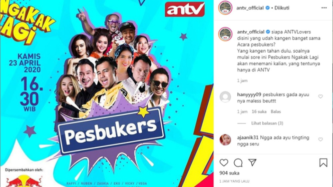 Kangen Pesbukers? Pesbukers Ngakak Siap Menemani Kalian, Hari Ini Jam