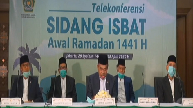 Kemenag Putuskan 1 Ramadan 1441 Hijrian Jatuh 24 April 2020 (Foto Tangkap Layar)