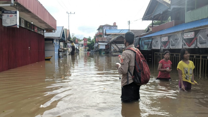 Banjir Masih Menggenangi 4 Kelurahan di Barito Utara Kalteng