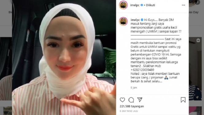 Cantiknya Imel Putri, Mantan Istri Sirajuddin Mahmud Suami Zaskia Gotik (Tangkap Layar Instagram)