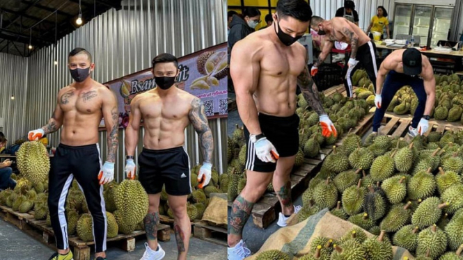 Begini Penampakan Instruktur Gym Saat Banting Stir Jadi Penjual Durian (Foto Istimewa)