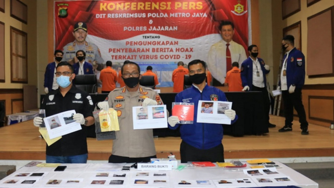 Masa Pandemi Covid-19, Polda Metro Jaya Ungkap 14 Kasus Hoax soal Corona, 10 Orang Jadi Tersangka (Foto ANTVklik-Robin)
