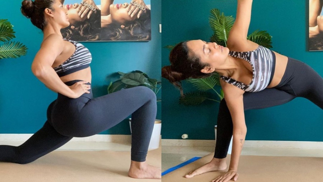 Aktris Cantik Bollywood Esha Gupta Berbagi Inspirasi dari Senam Yoga (Foto Instagram)