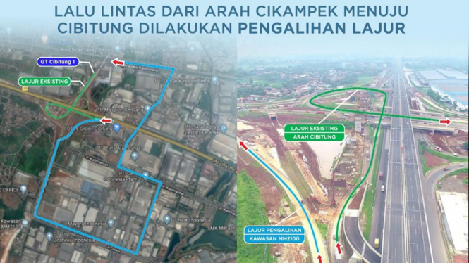 Mulai 12 Mei 2020, Lalu Lintas di Sekitar Simpang Susun Cibitung Dialihkan (Foto Humas Jasa Marga)