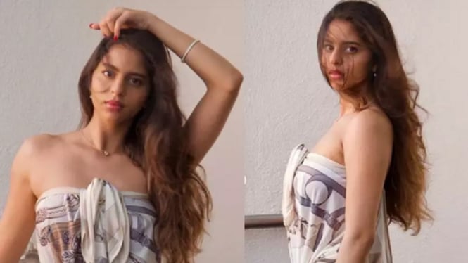 Penampakan Putri Shah Rukh Khan, Suhana Khan Berbusana Simpul Punggung Terbuka (Foto Kolase Instagram)