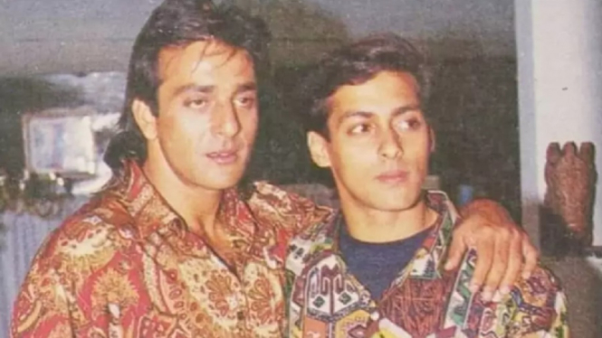 Ini Bukti Salman Khan dan Sanjay Dutt Bersahabat Dekat Sejak Lama (Foto Twitter @filmfare)