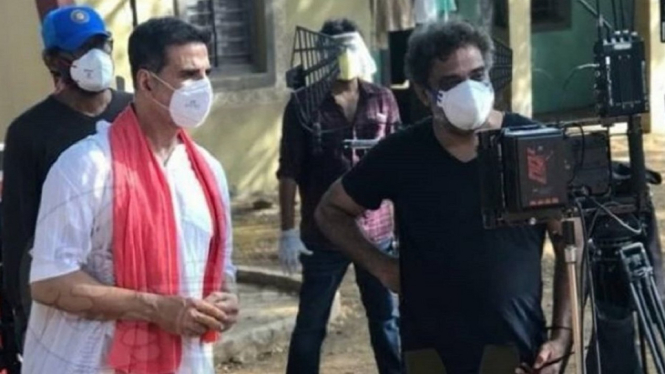 Akshay Kumar Tertangkap Tengah Syuting di Tengah Pandemi Covid-19 (Foto Instagram)