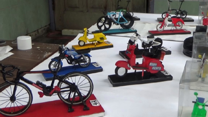 Miniatur Kendaraan Berbahan Limbah Diminati Pasar Mancanegara