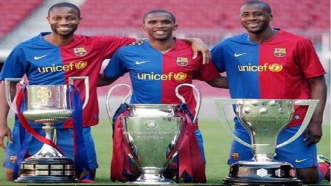 Yaya Toure Samuel Eto'o Triple Winner Barcelona