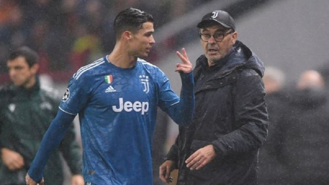 Cristiano Ronaldo dan Mauricio Sarri Juve kalah 0-1 dari Lyon