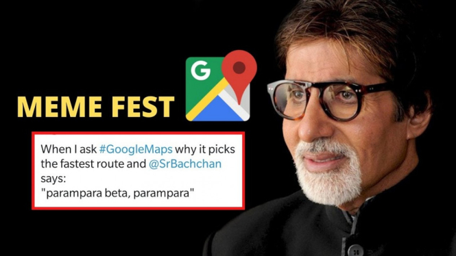 Inilah Saat Suara Amitabh Bachchan Dijadikan Navigasi Google Maps (Foto Twitter)
