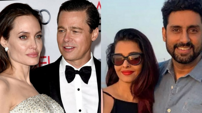 Saat Aishwarya Rai-Abhishek Bachchan Dibandingkan Brad Pitt-Angelina Jolie (Foto Kolase)