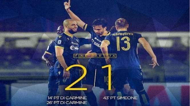 Verona vs Cagliari 2-1 Samuel di Carmine