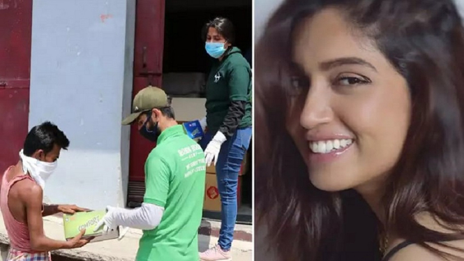 Saat Aktris Bollywood Bhumi Pednekar Berbagi Sepatu untuk 1.000 Buruh Migran (Foto Kolase TOI)