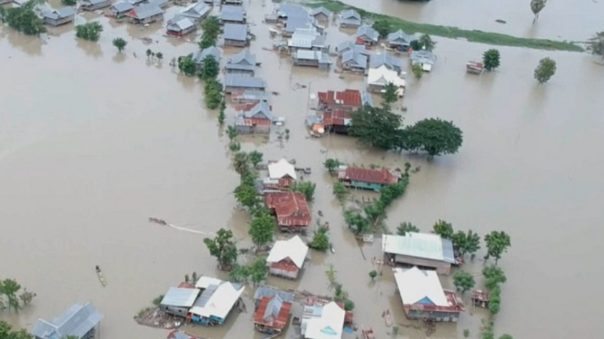 Banjir di Sidrap, Sulsel, Makin Tinggi Mencapai 3 Meter