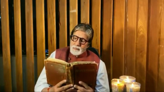 Amitabh Bachchan Merindukan Sang Ayah Saat di Ruang Perawatan Rumah Sakit (Foto Tangkap Layar Video Twitter)