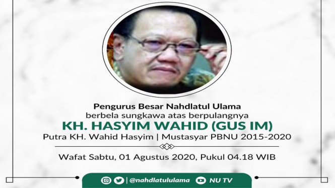 KH. Hasyim Wahid, Adik Gus Dur Meninggal Dunia