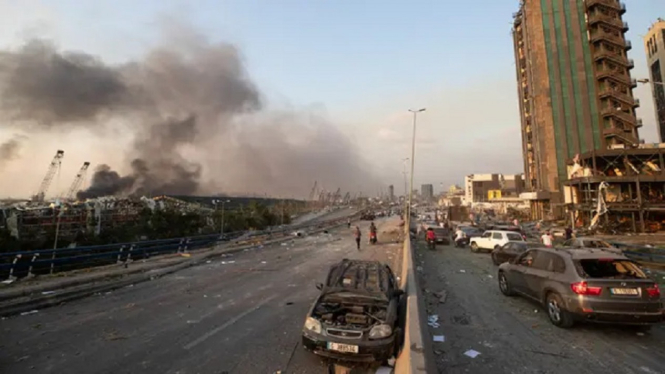 Menkes Lebanon Umumkan Ada 134 Orang Tewas Akibat Ledakan Beirut (Foto SkyNews)