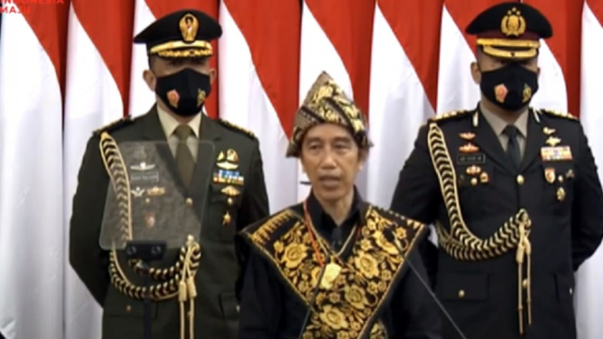 Presiden Jokowi saat pidato
