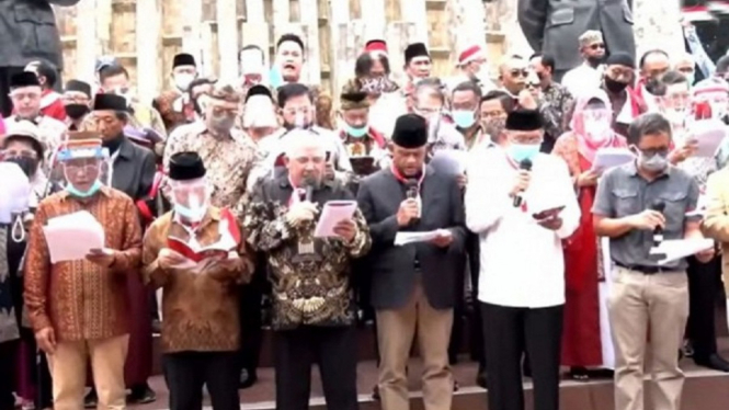 Din Syamsuddin Deklarasi KAMI di Tugu Proklamasi DIhadiri Sejumlah Tokoh (Foto Dok. Istimewa)