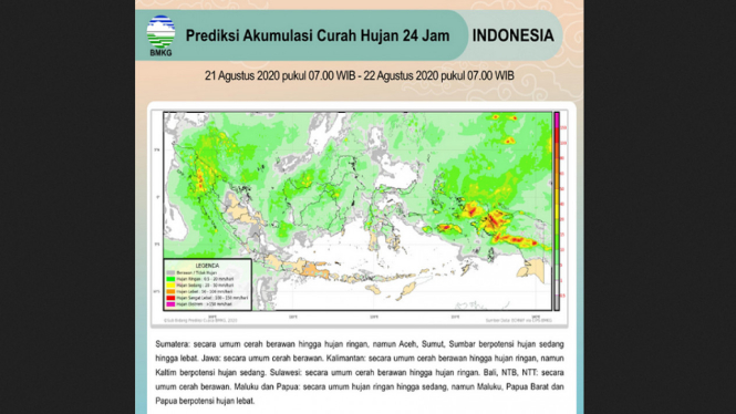 bmkg potensi hujan 22 agustus