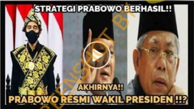 KROSCEK: Prabowo Subianto Akan Gantikan Maruf Amin Jadi Wapres, Benarkah? (Foto Facebook)