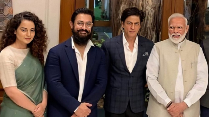 Shah Rukh Khan Berbagi Foto Bersama Kangana Ranaut dan PM Narendra Modi (Foto Instagram)
