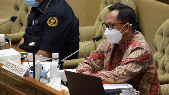 Mendagri Ajak Pimpinan Parpol Instruksikan untuk Patuhi Protokol Kesehatan (Foto Puspen Kemendagri)