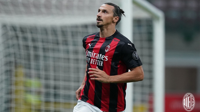 Ibrahimovic Positif Virus Corona dan Gagal Bela AC Milan Saat Melawan Bodo (Foto Twitter)