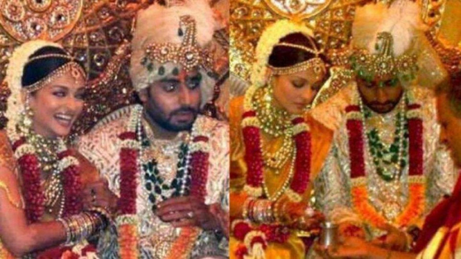 Ketika Aishwarya Rai dan Abhisek Bachchan Mengenang Momen Pernikahan (Foto Kolase hindustantimes.com)