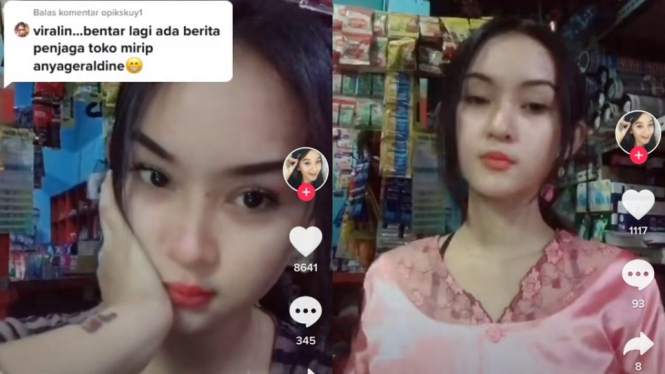 Heboh Pemilik Warung Kelontong Mirip Anya Geraldine, Netizen: Viralin Aja.. (Foto Kolase)