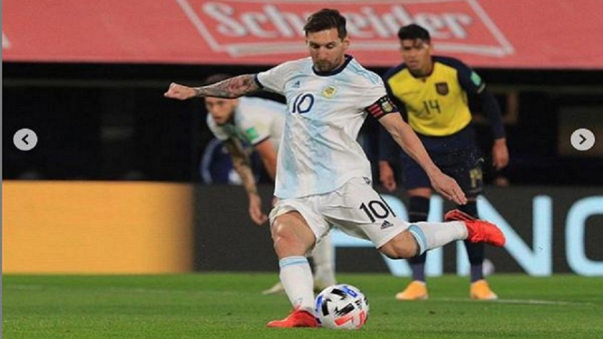 Argentina 1-0 Ekuador Pinalti Leo Messi