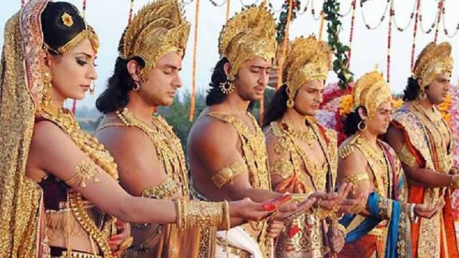 Kisah Dropadi yang Menikah dengan Lima Kstaria Pandawa di Serial Mahabharata ANTV (Foto Tangkap Layar Video)