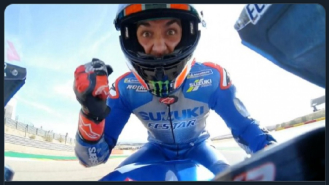 Alex Rins Jadi Pemenang MotoGP Aragon 2020 Usai Pecundangi Alex Marquez (Foto Twitter)