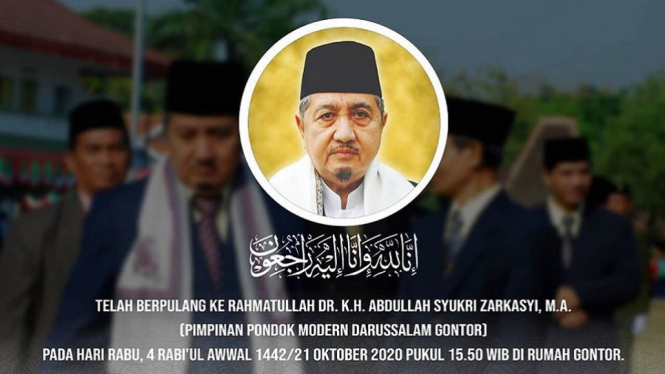 Dunia Pesantren Berduka, Pimpinan PM Gontor KH Abdullah Syukri Zarkasyi Meninggal Dunia (Foto Instagram)