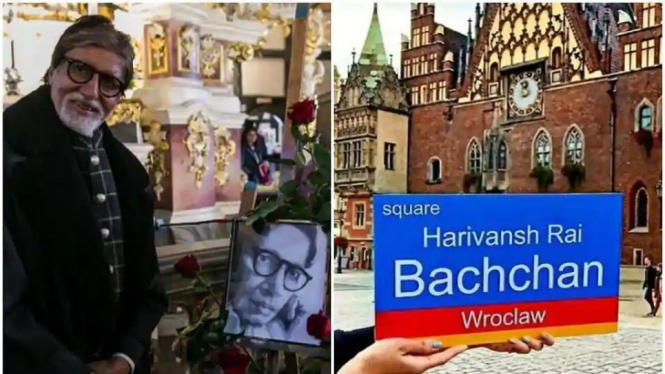 Bangganya Amitabh Bachchan Nama Ayahnya Dijadikan Nama Alun-Alun Kota Polandia (Foto Kolase)