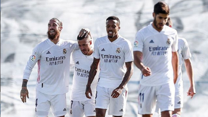 Real Madrid vs Huesca 4-1 Karim Benzema Eden Hazard dan Federico Valverde