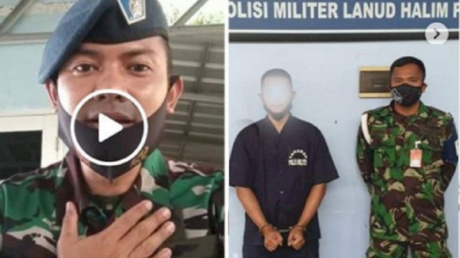 Prajurit TNI yang Diborgol PM karena Membuat Video Rizieq Shihab, Dibebaskan (Foto Kolase)