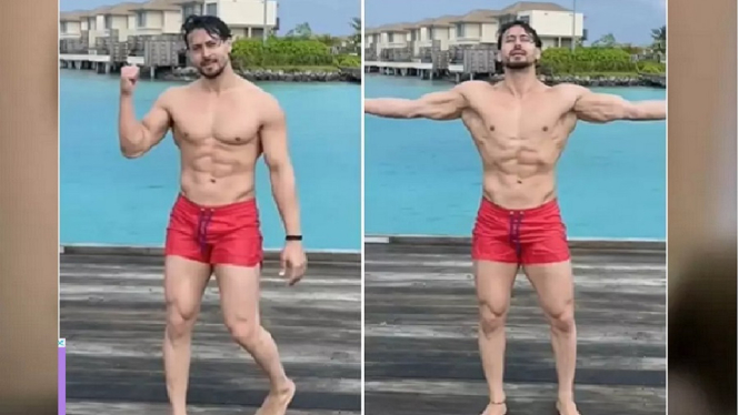 Tiger Shroff Lakukan Aksi Backflip yang Mengagumkan di Pantai Maladewa (Foto Tangkap Layar Video Instagram)