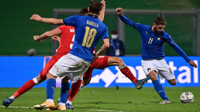 Italia vs Polandia 2-0 gol Jorginho