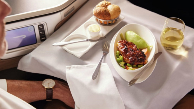 peralatan makan pesawat british airways