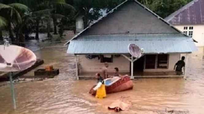 Curah Hujan Tinggi, Ribuan Rumah di Maluku Terendam Banjir (Foto rri.co.id)
